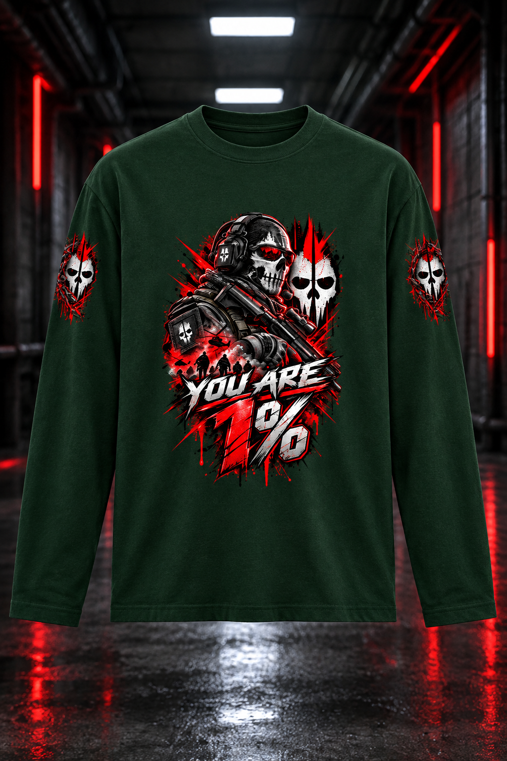 1% Bottle Green mockup