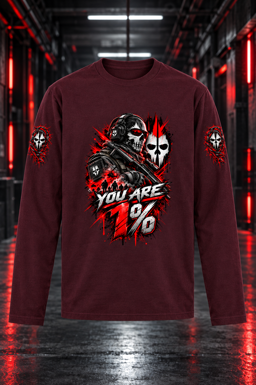 1% Maroon mockup