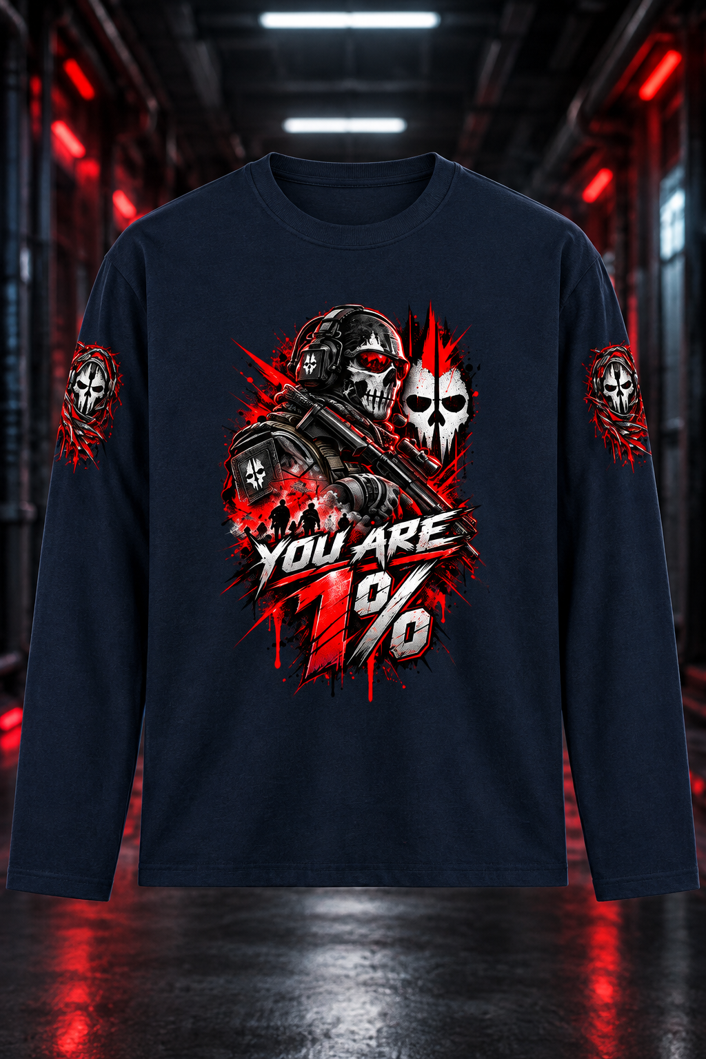 1% Navy Blue mockup