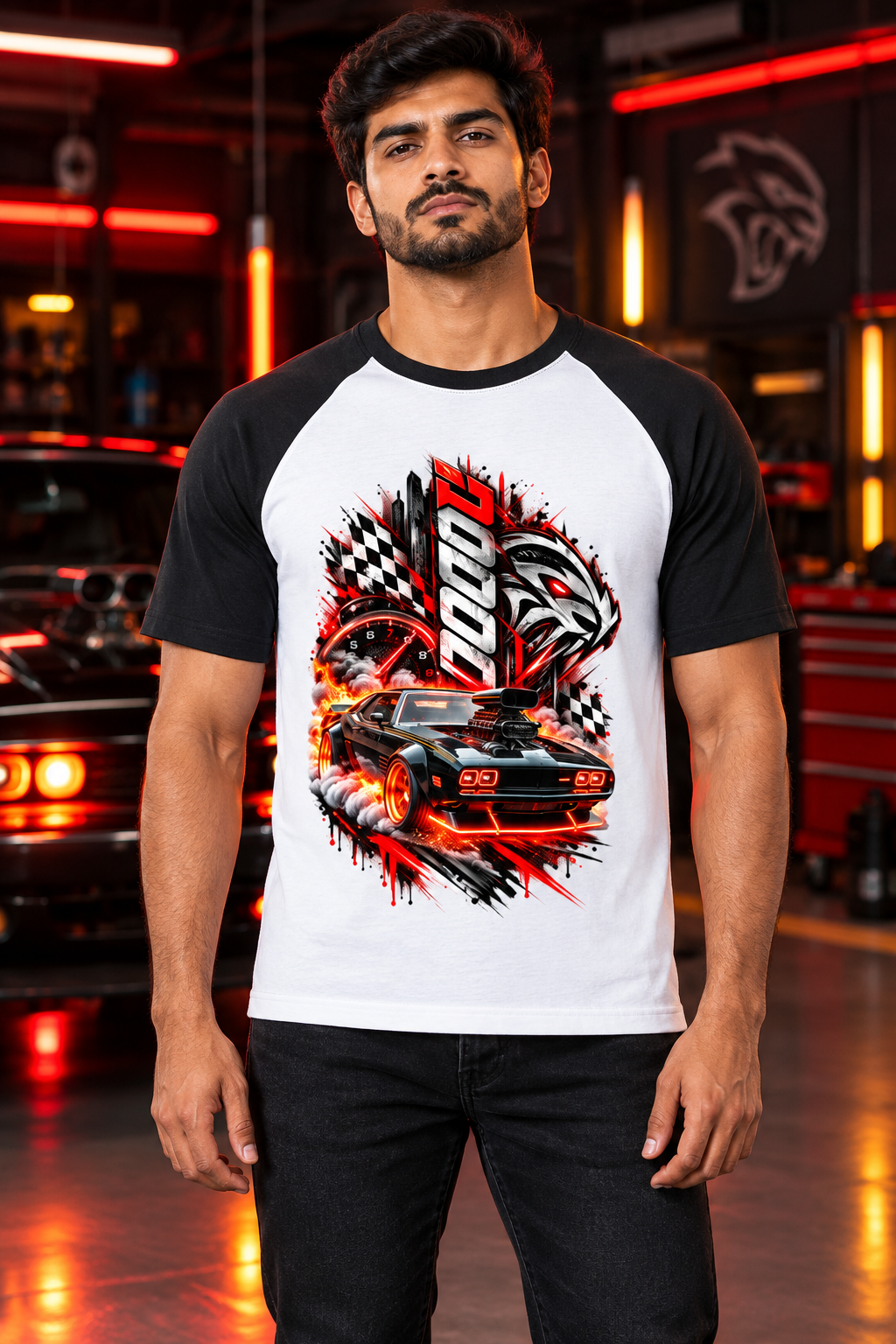 American Muscle black white male model