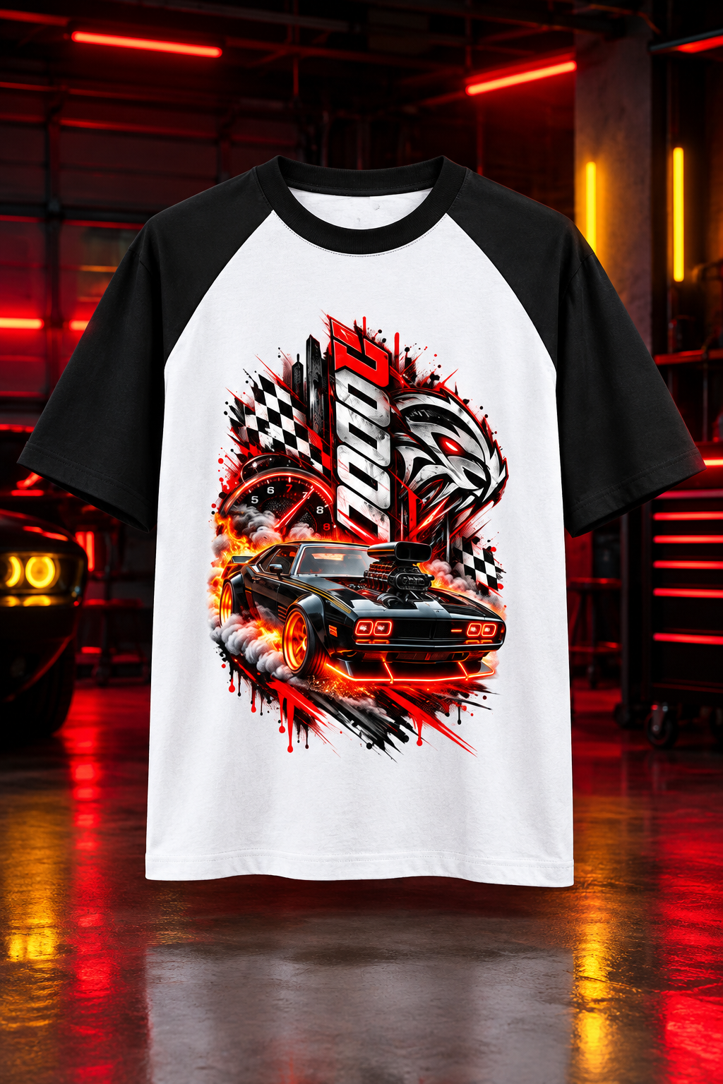 American Muscle black white mockup