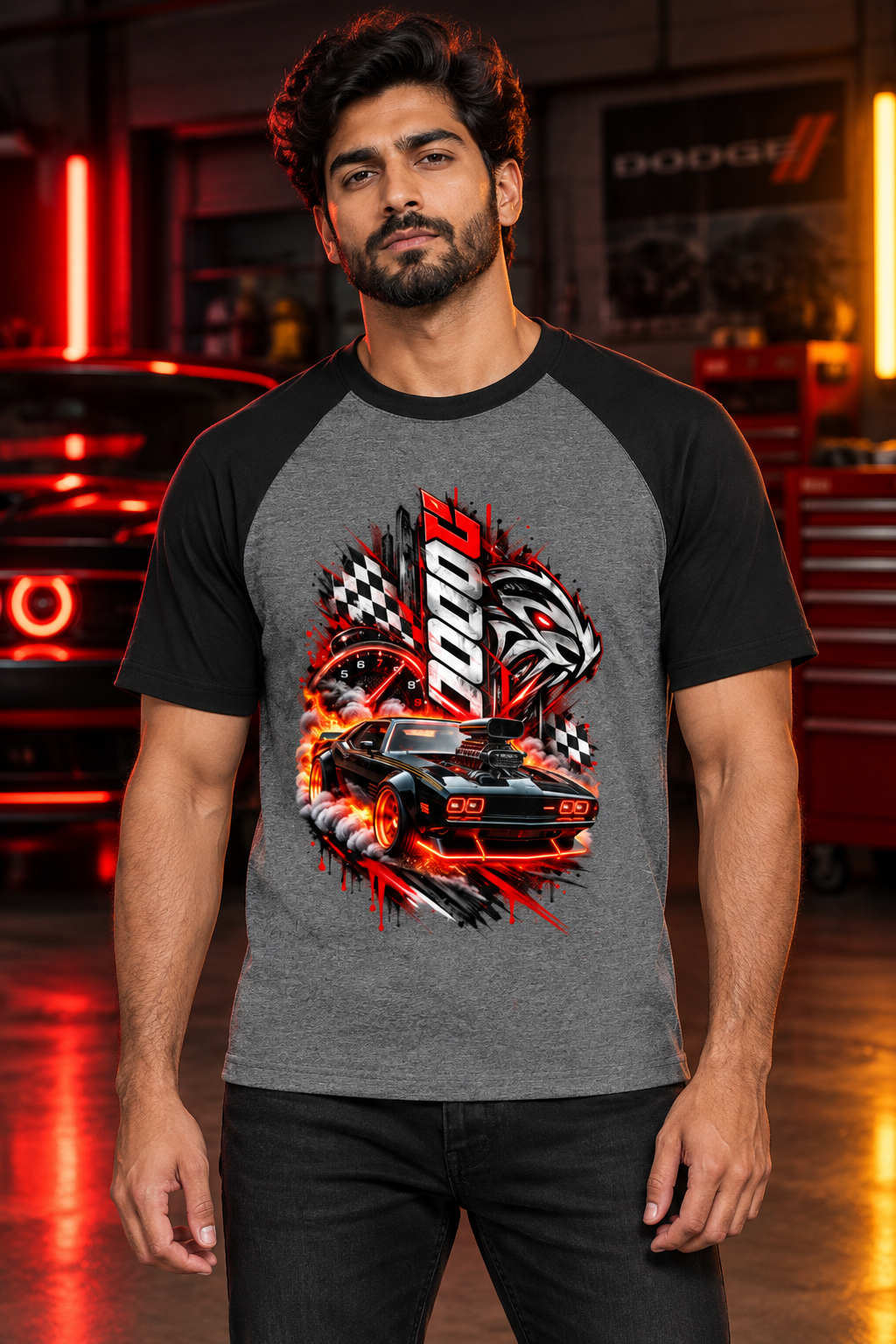 American Muscle charcoal melange male model