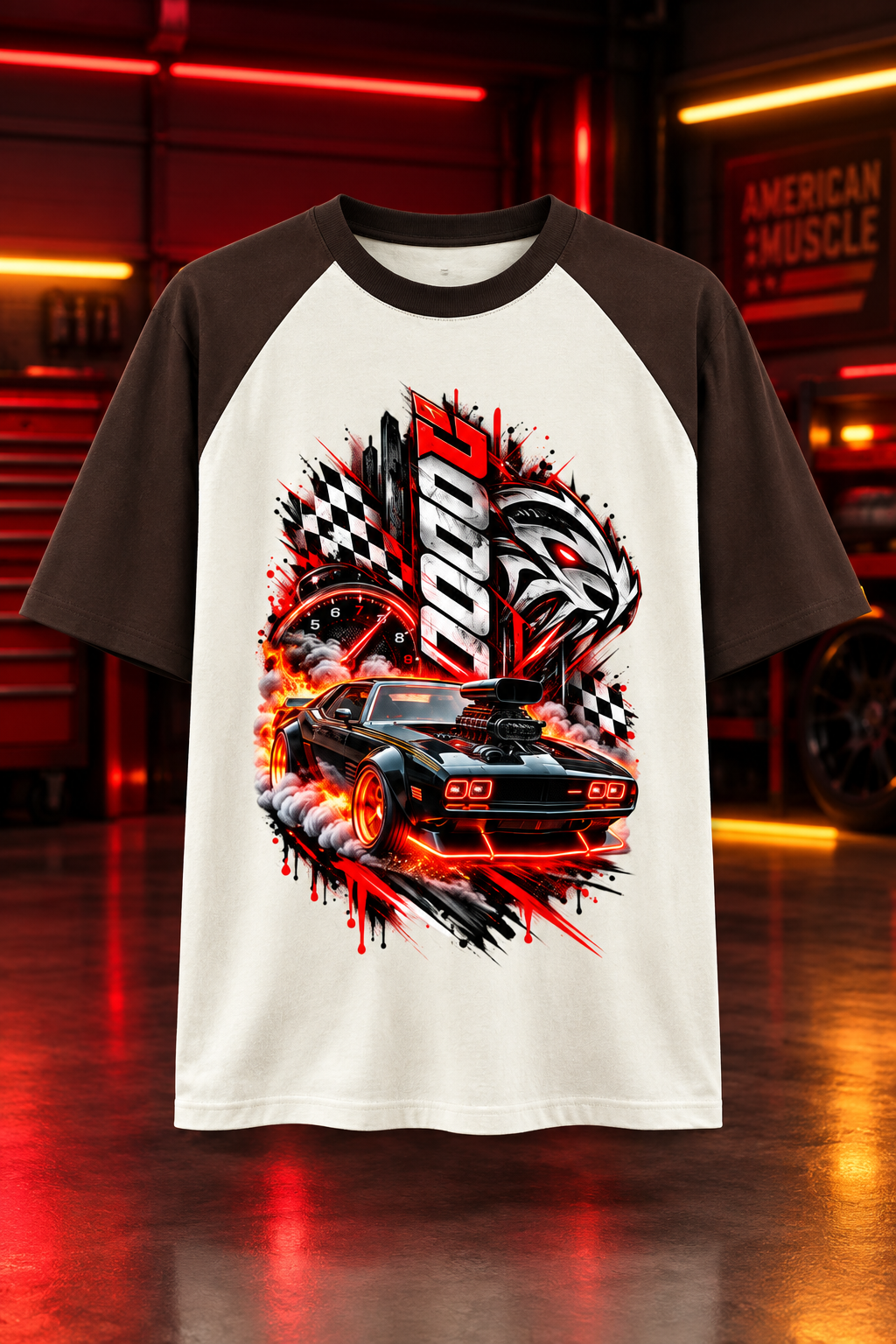 American Muscle coffee brown mockup
