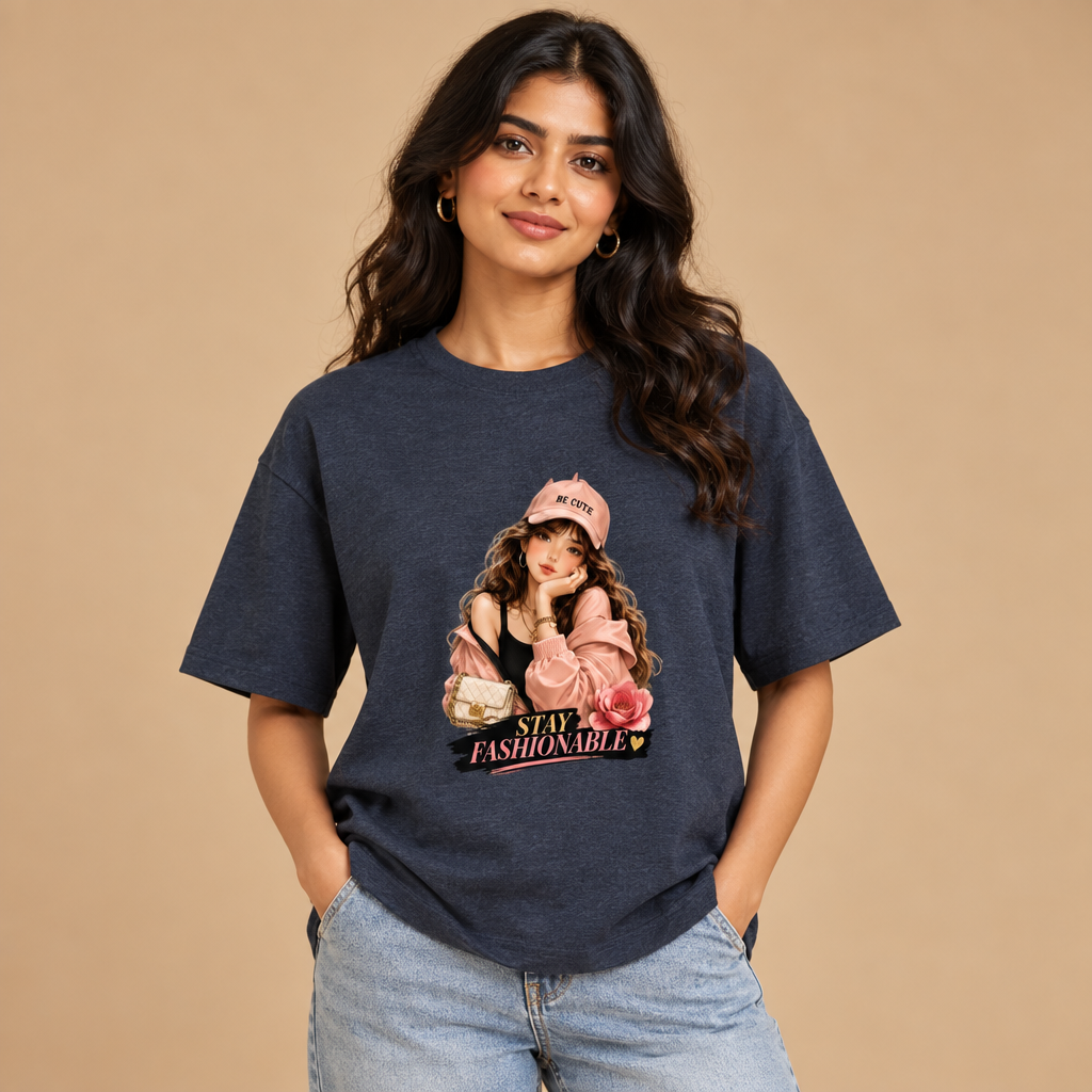 Be You Navy Melange female model preview