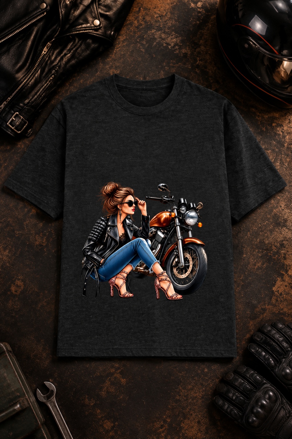 Black Melange biker design