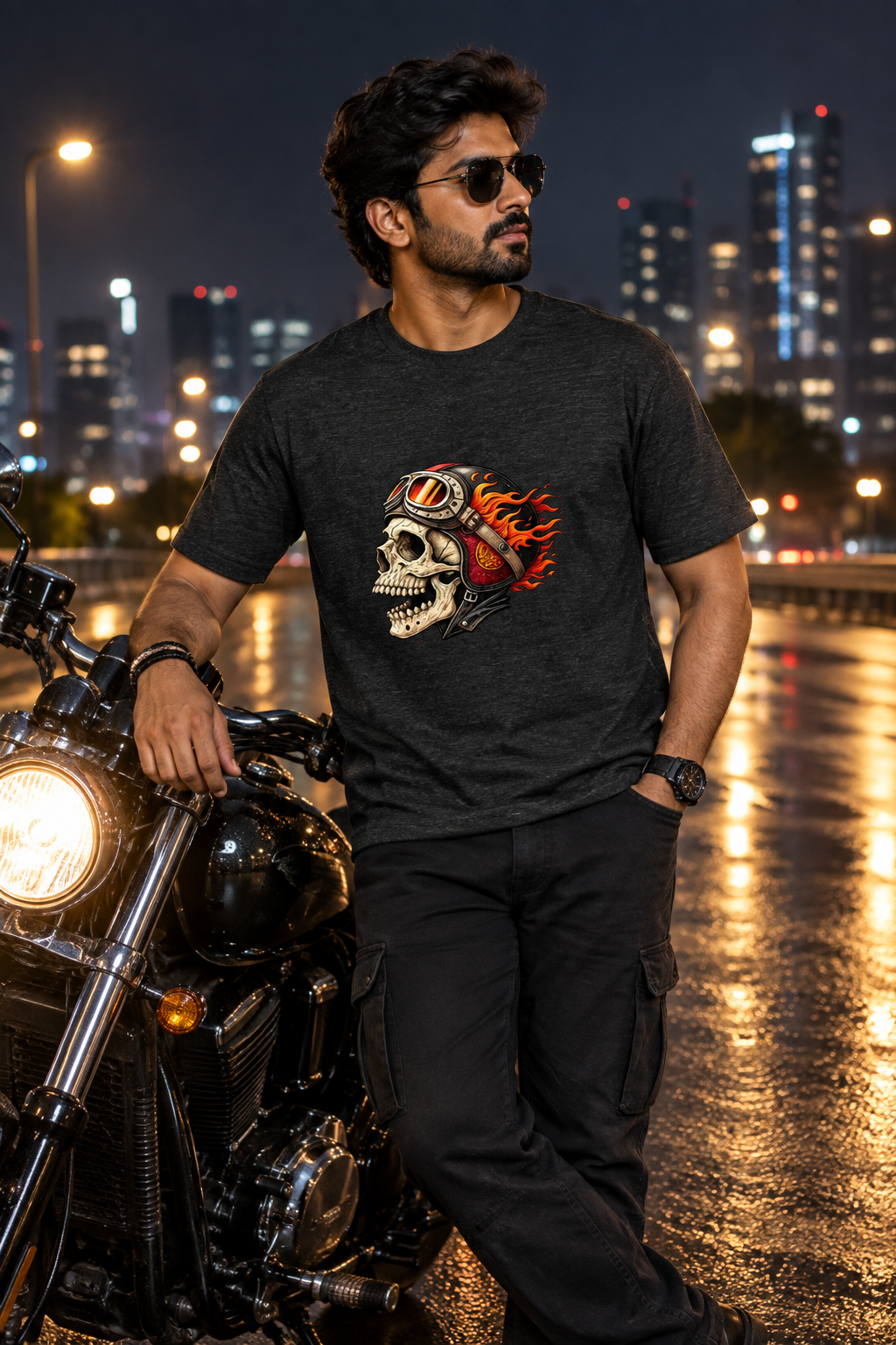 Black Melange biker model