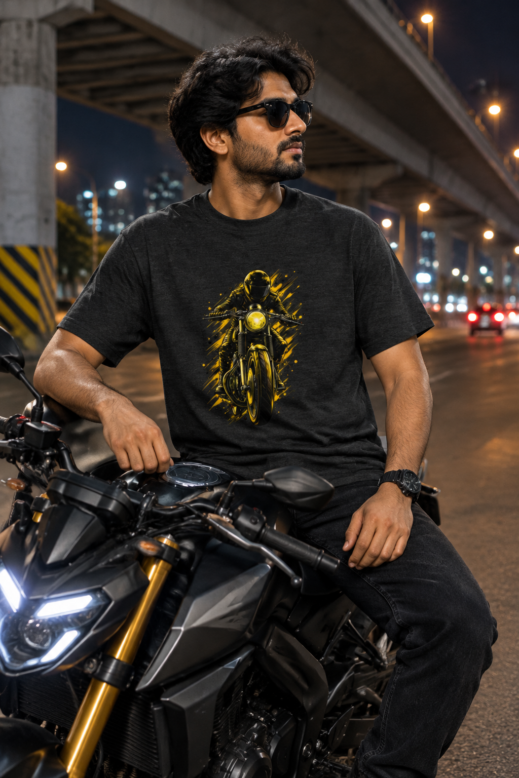 Black Melange biker model