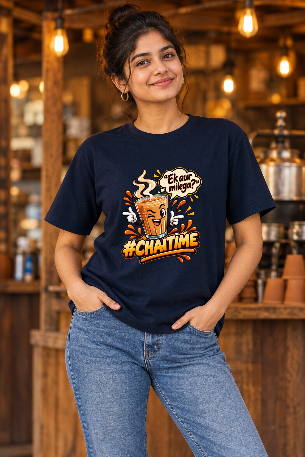 Chaitime Navy Blue female model