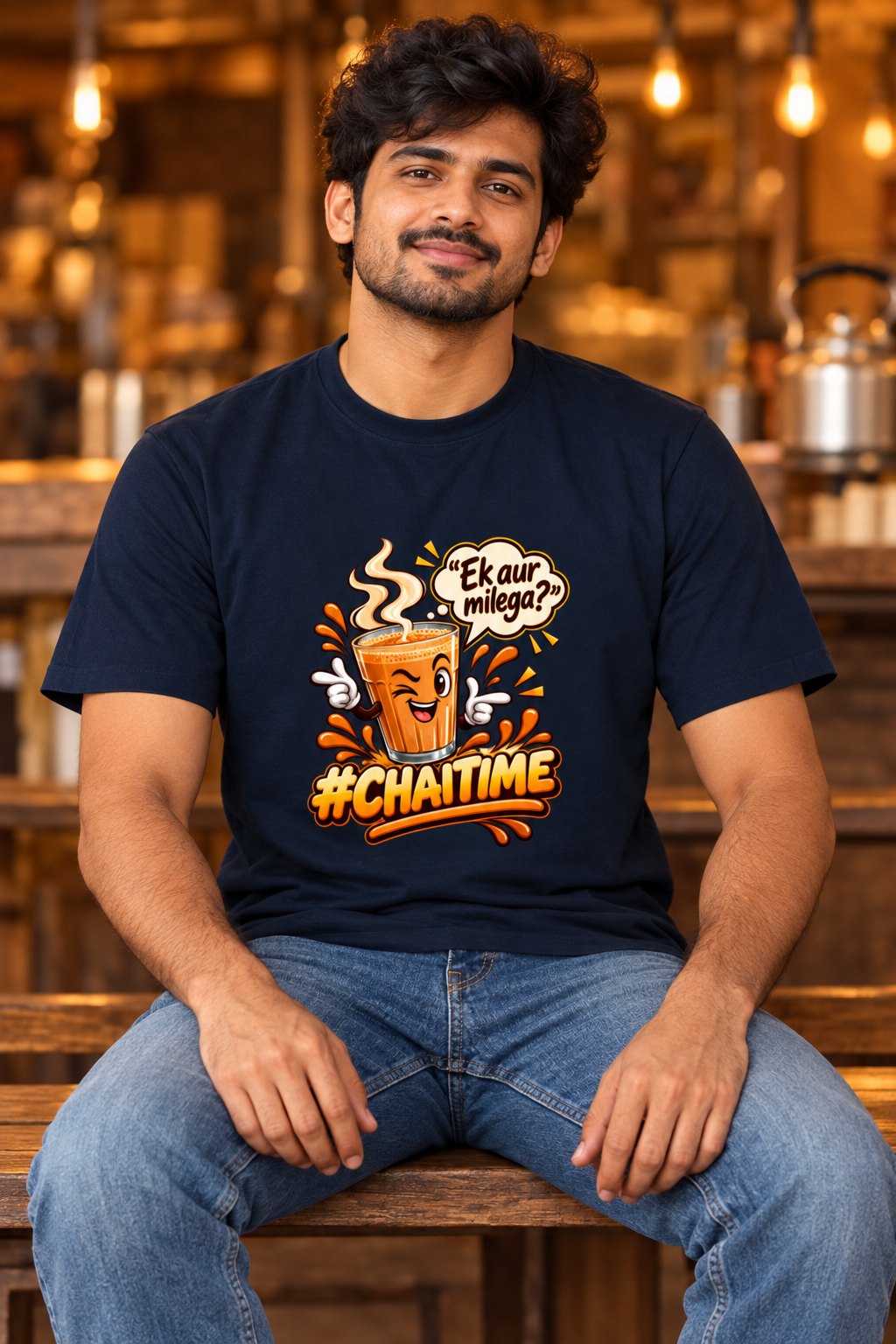 Chaitime Navy Blue male model