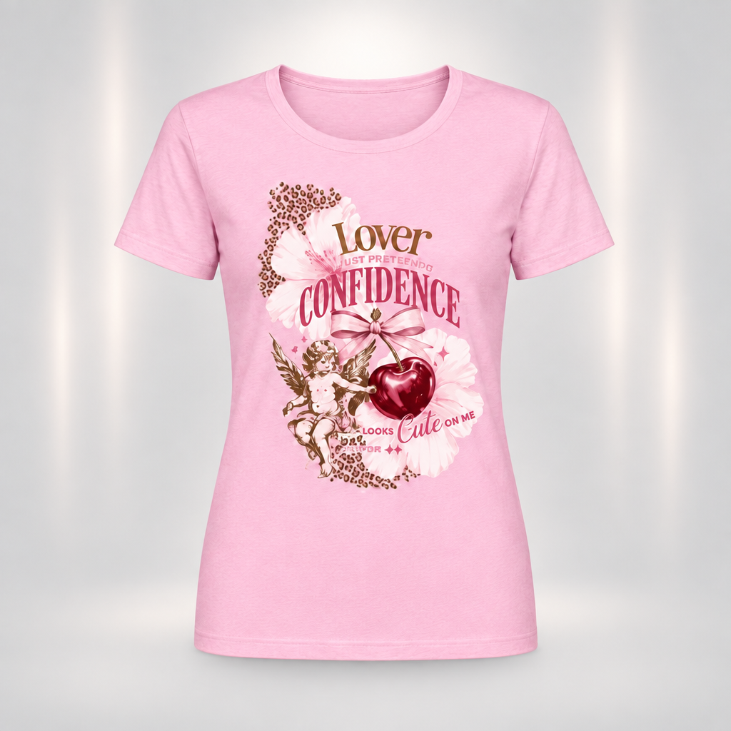 Confidence pink design avatar with background lights