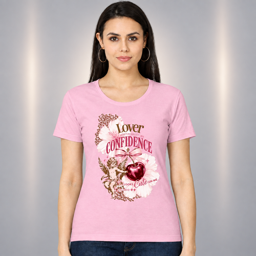 Confidence pink Indian-model avatar with background lights