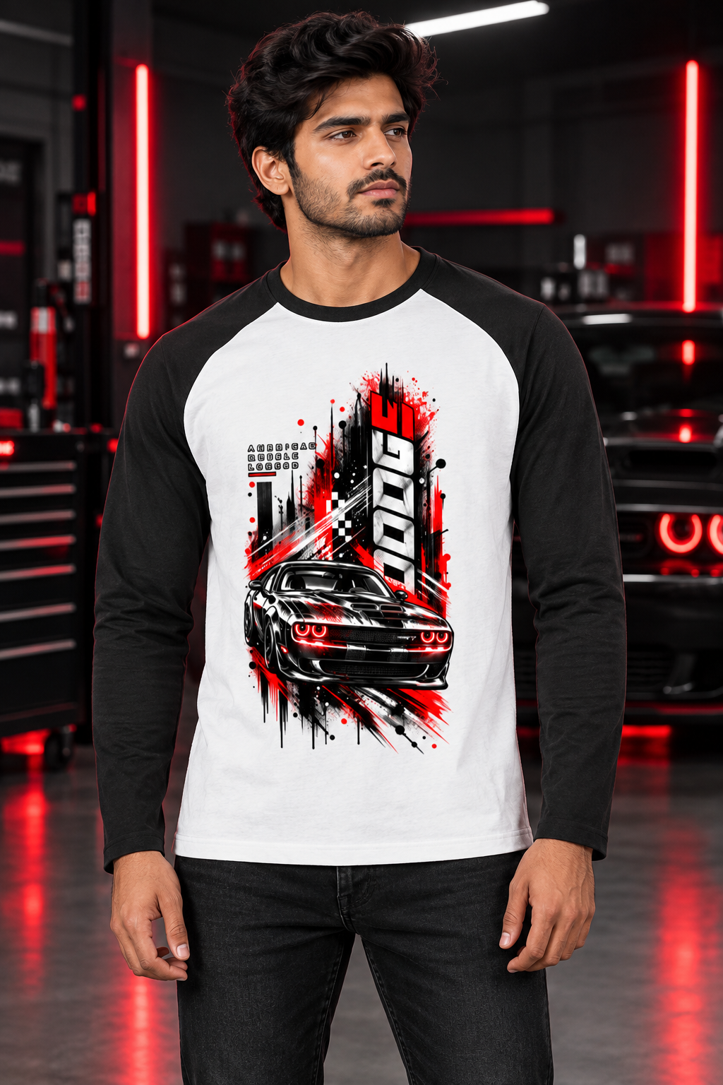 DODGE black white male model