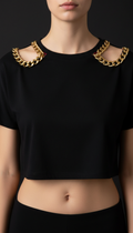 Limited Edition Chain Detail Crop Tee