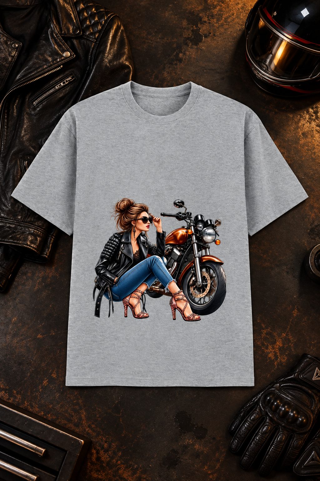 Grey Melange biker design