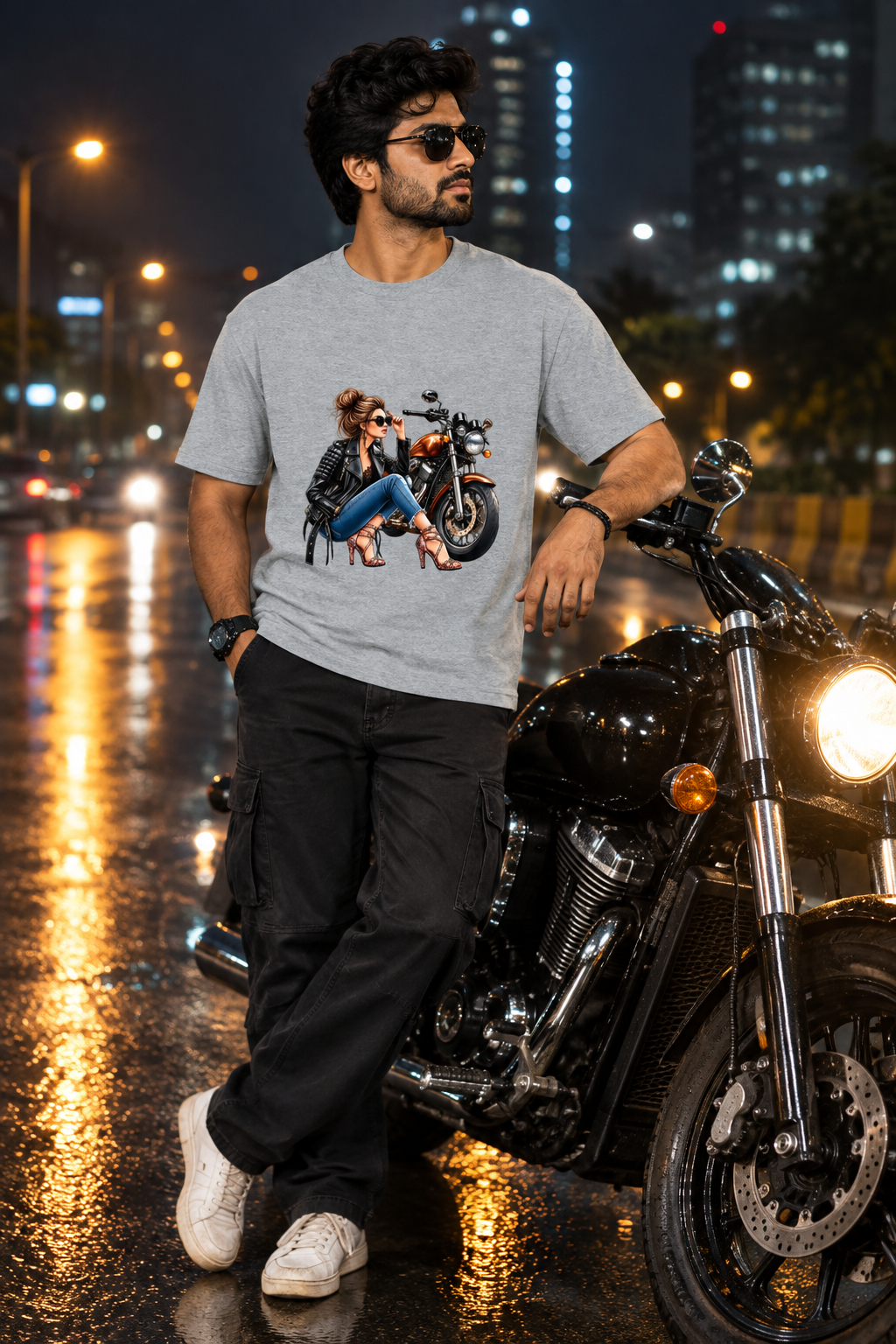 Grey Melange biker model