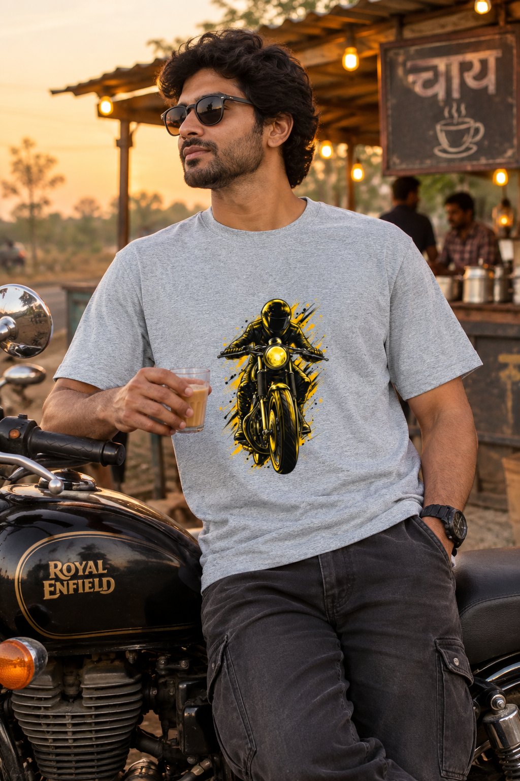 Grey Melange biker model
