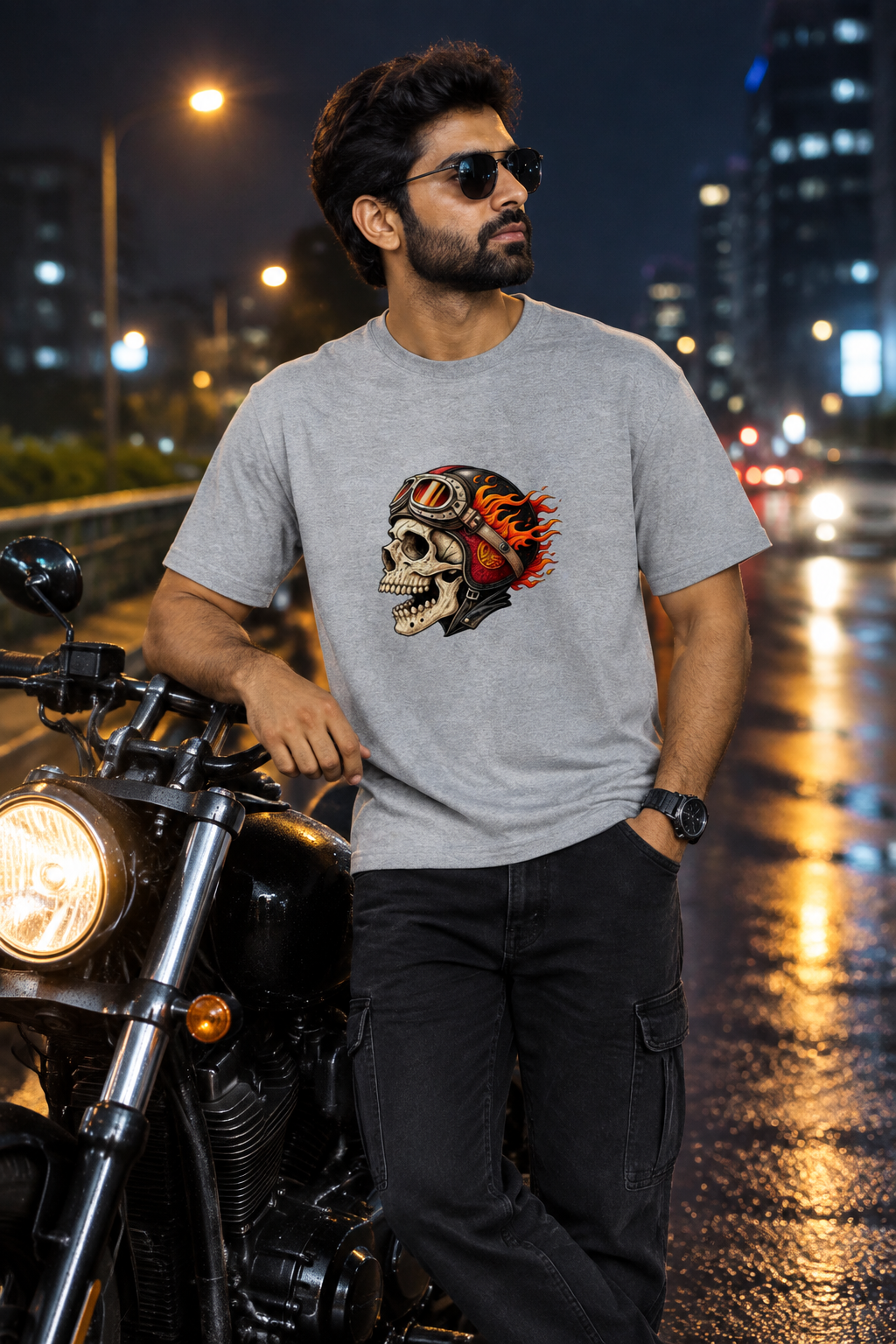 Grey Melange biker model