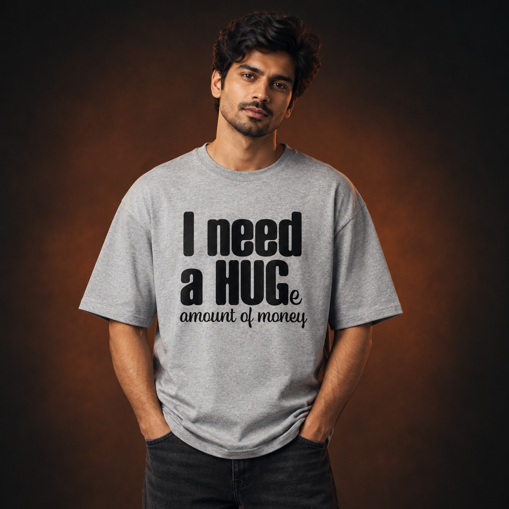 I Need a Hug Grey Melange model preview