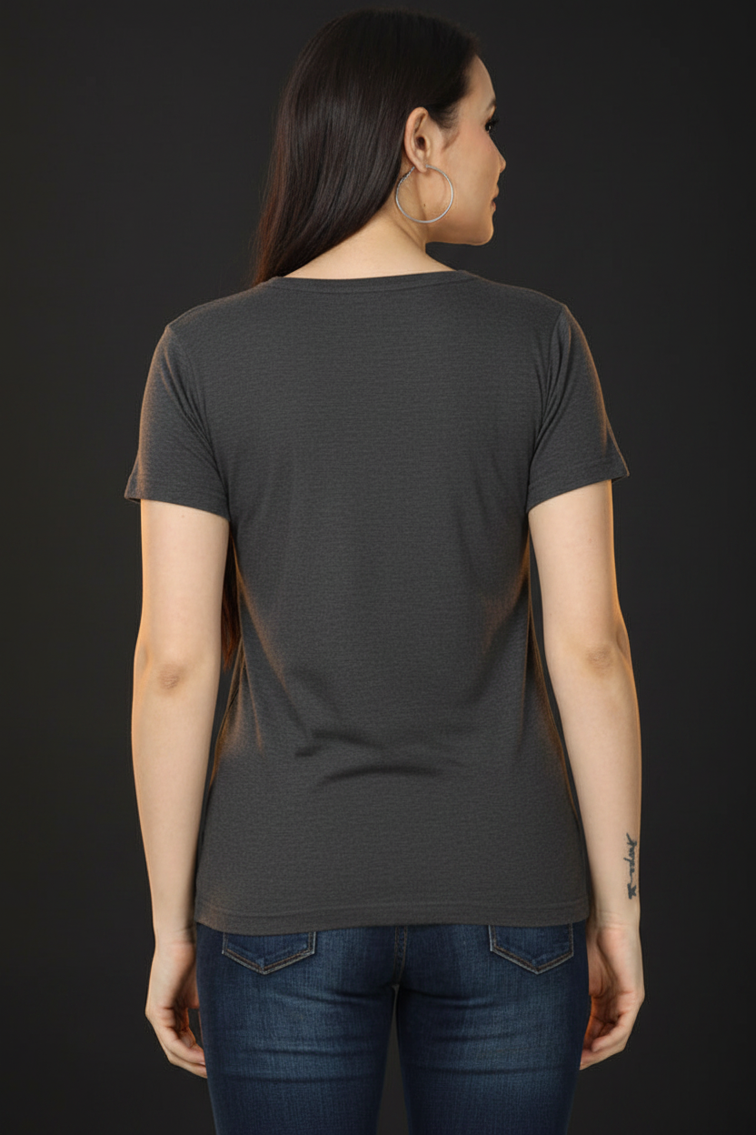 Women's Classic T-Shirt – Charcoal Melange – Back