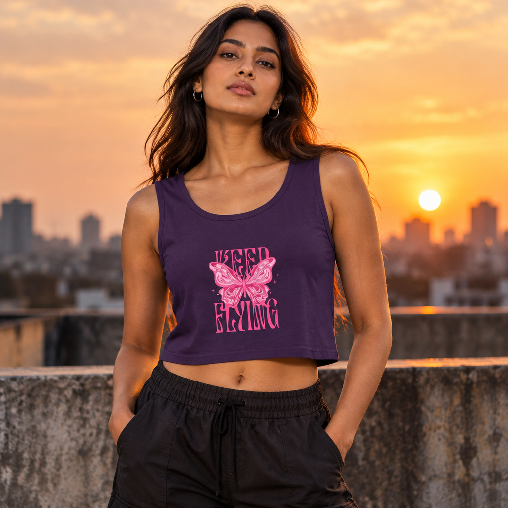 Keep Flying, purple variant on an Indian model