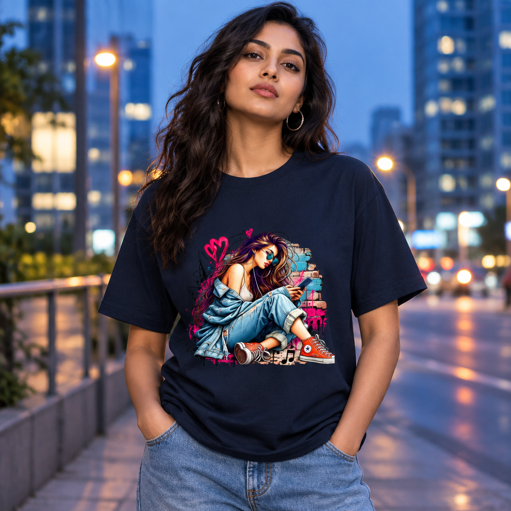 Navy Blue adult Indian female model