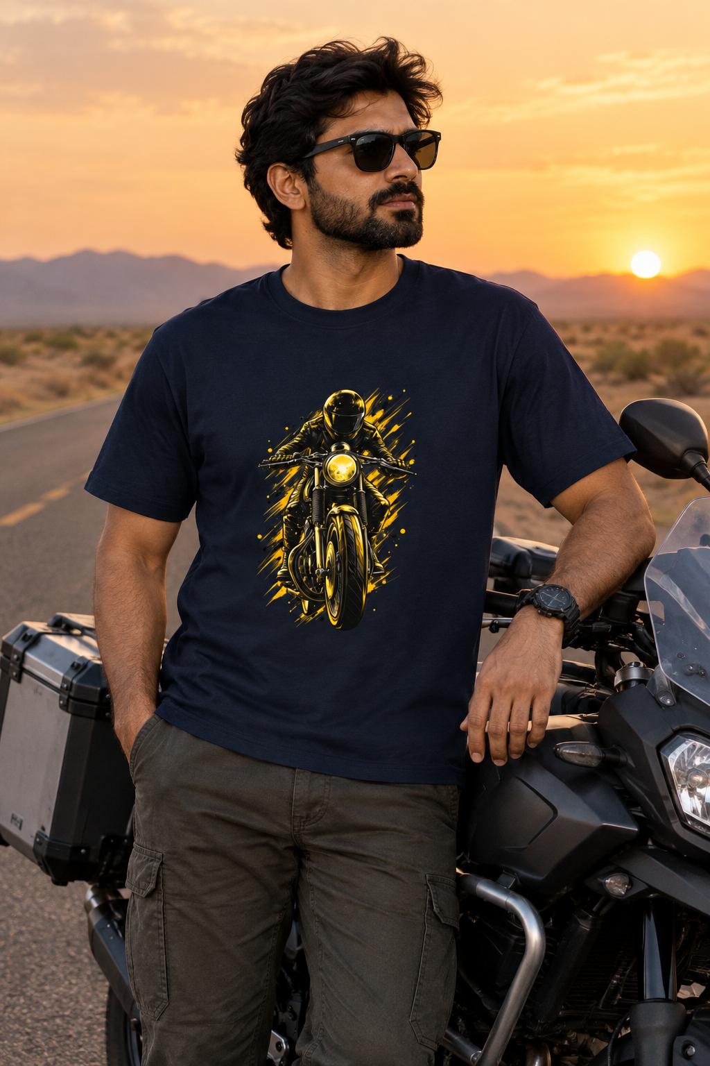 Navy Blue biker model