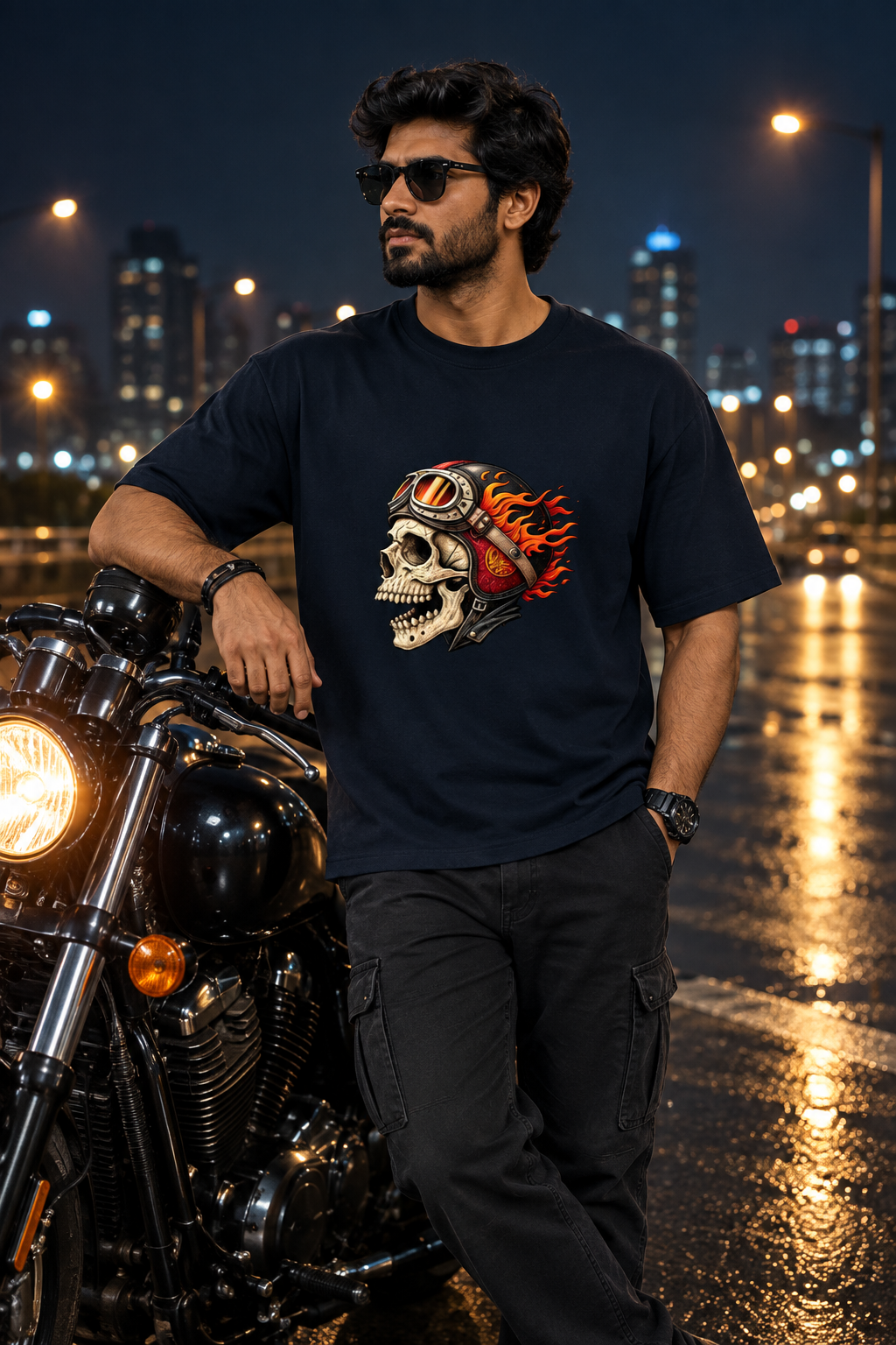 Navy Blue biker model