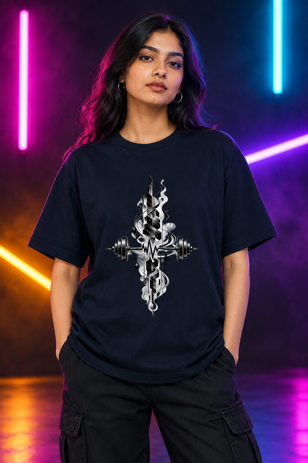 Navy Blue female model, fresh