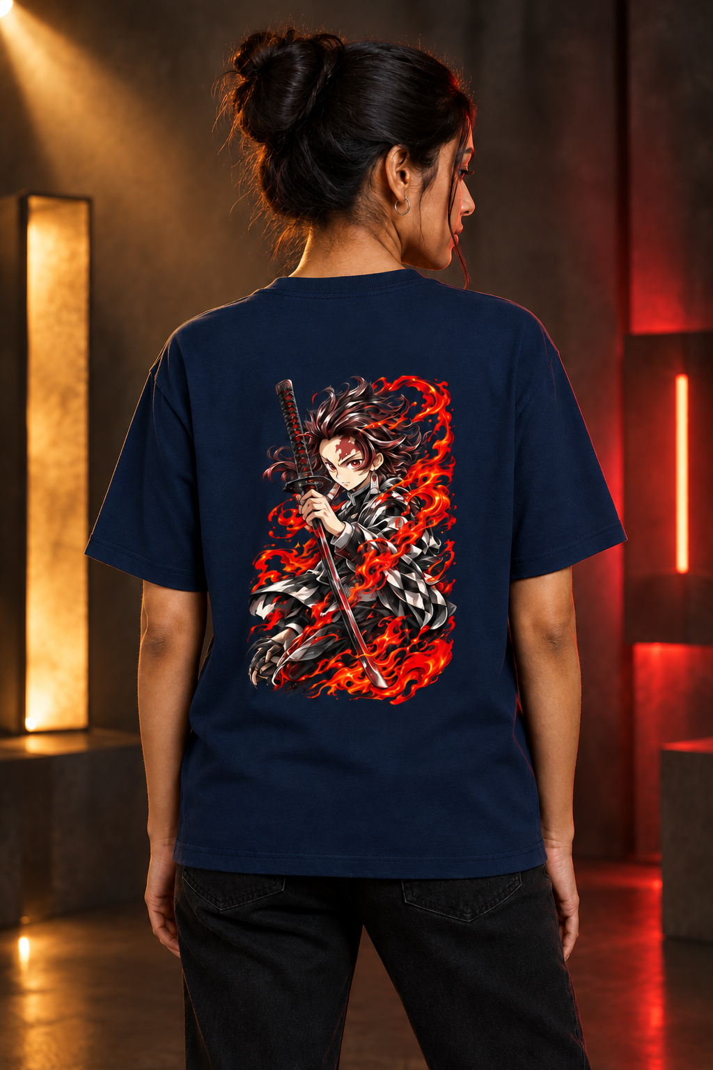 Navy Blue female model