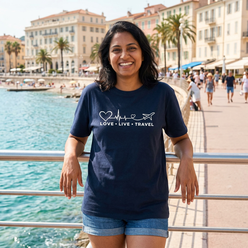 Navy Blue female travel preview