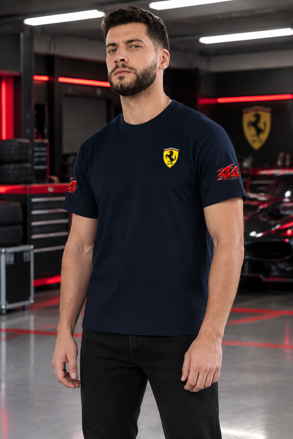 Navy Blue male model front