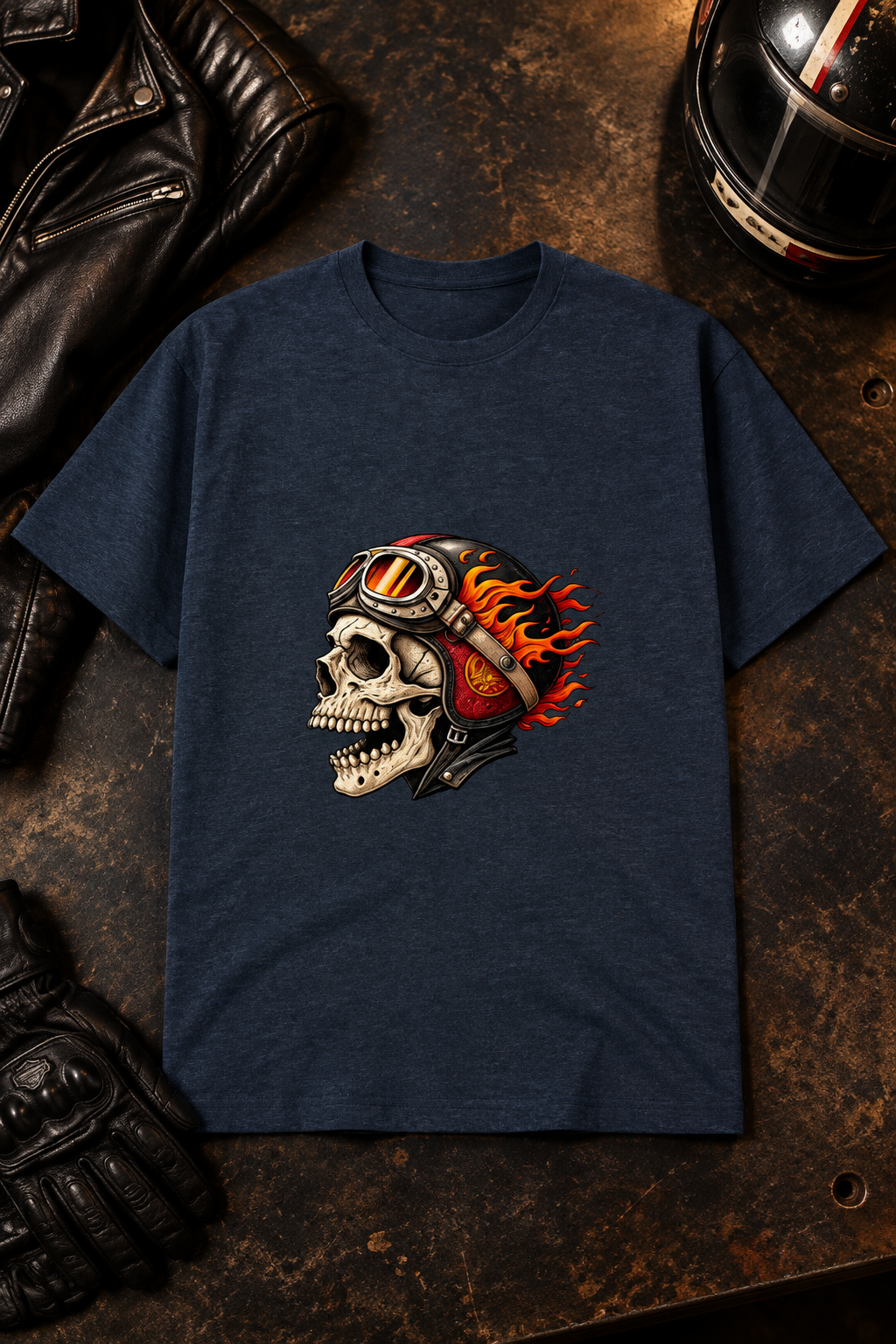 Navy Melange biker design