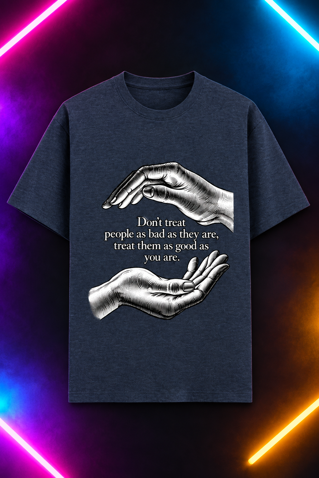 Navy Melange design, multi-color