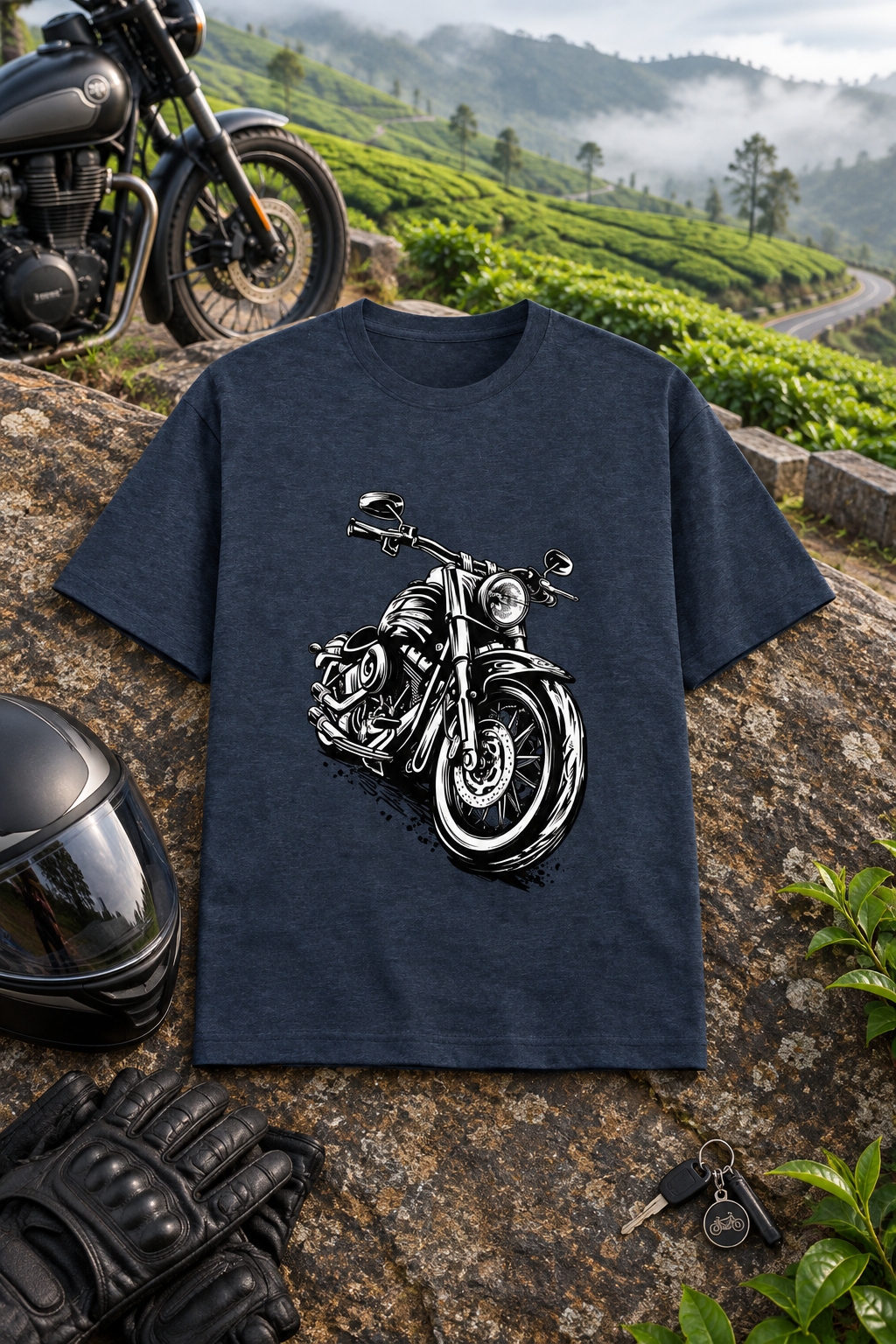 Navy Melange design