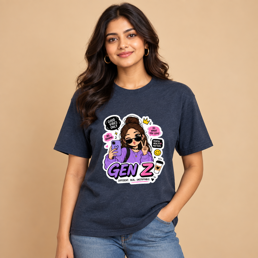 Navy Melange female model preview