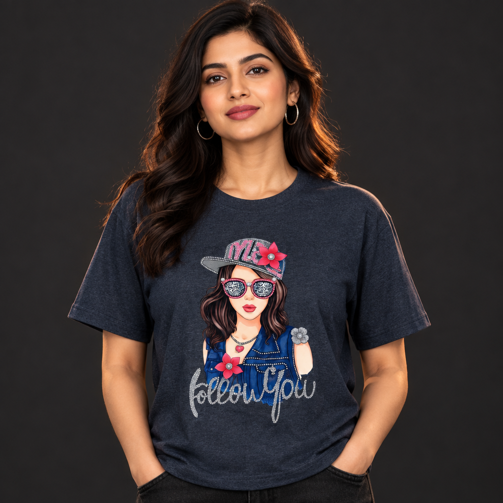 Navy Melange female model preview