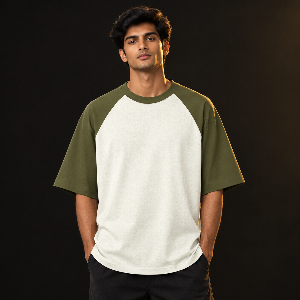 Olive Green off white raglan avatar