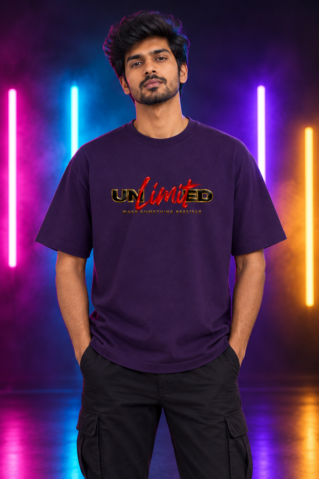 Purple male model