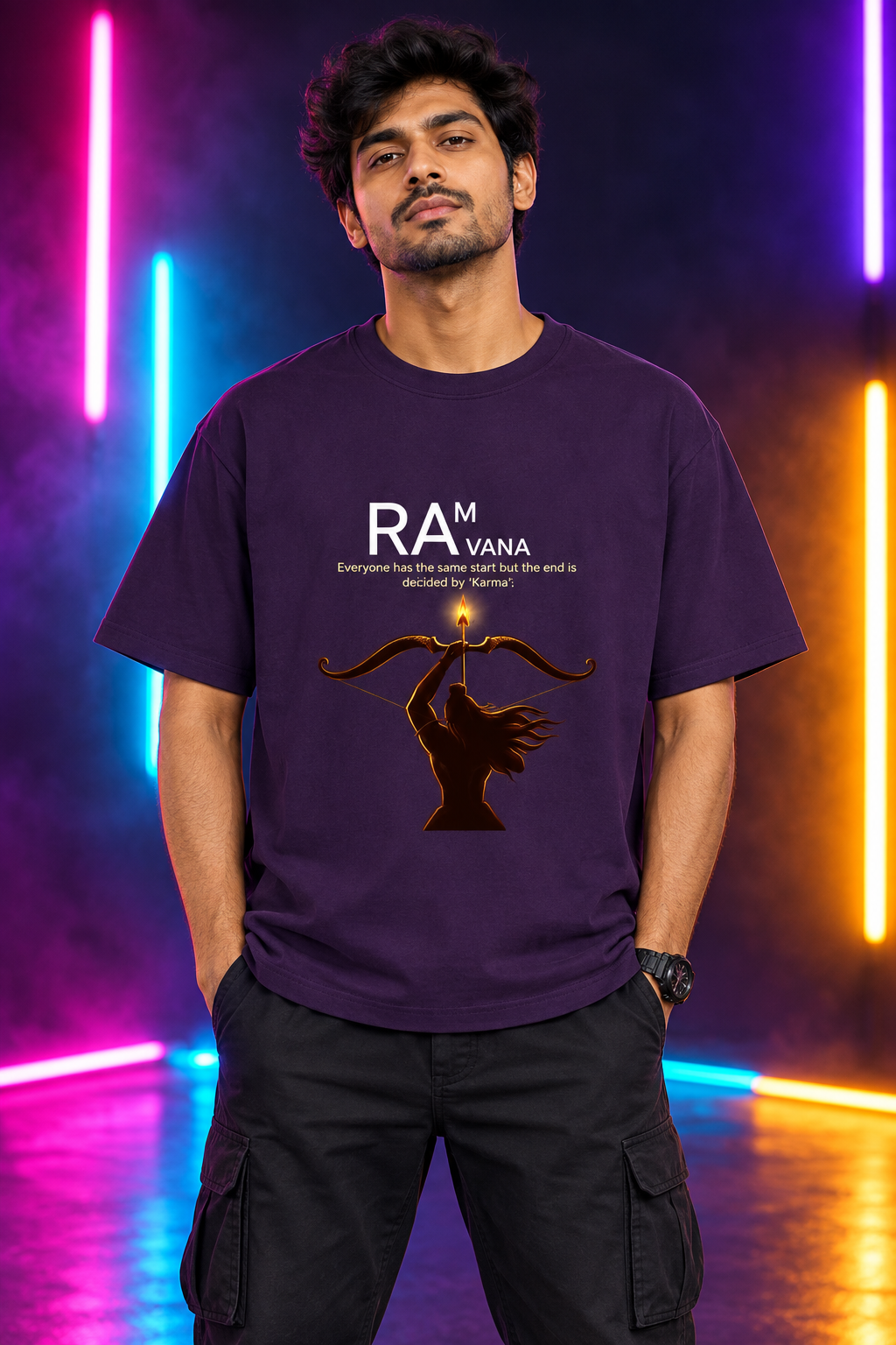 Purple male model