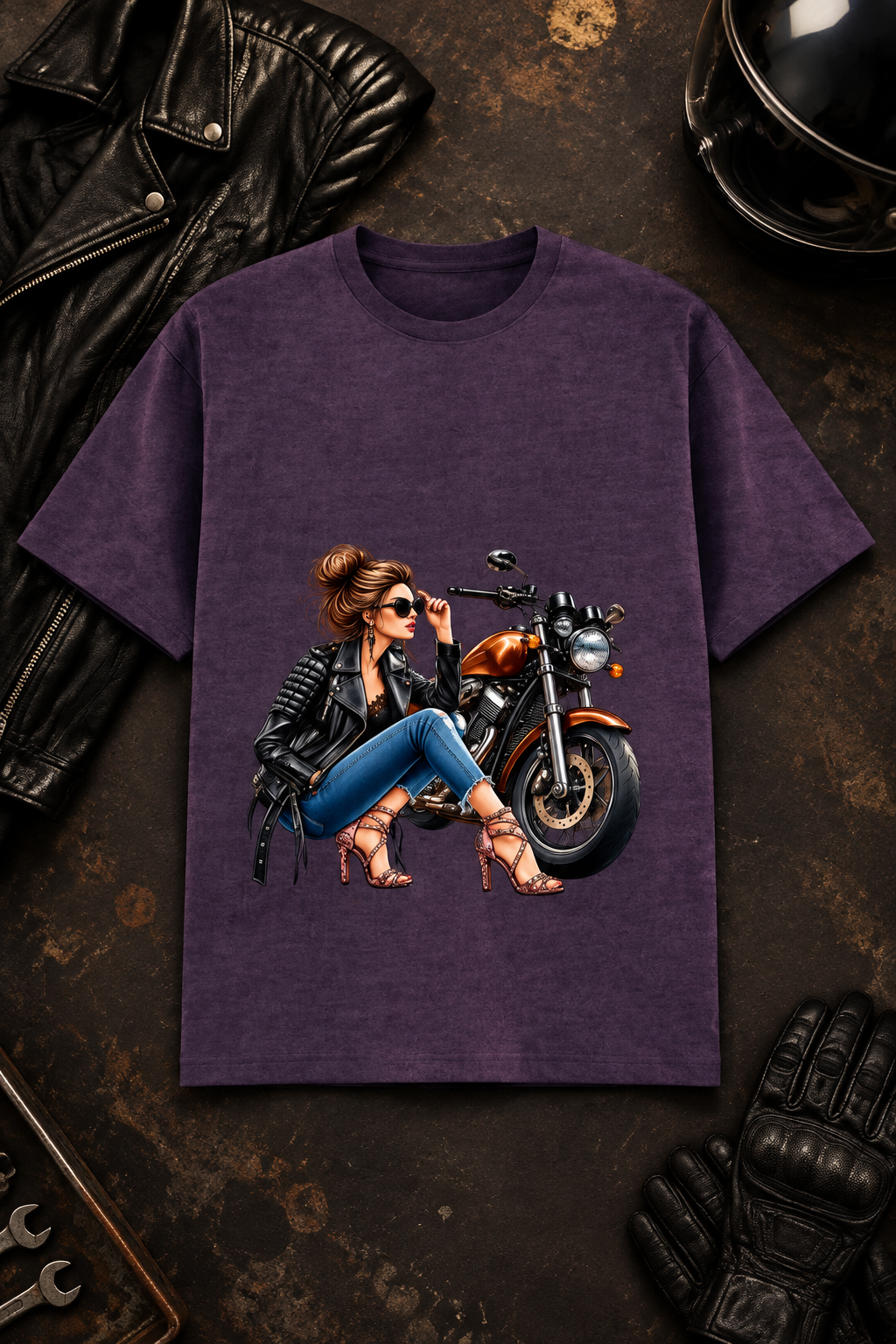 Purple Melange biker design