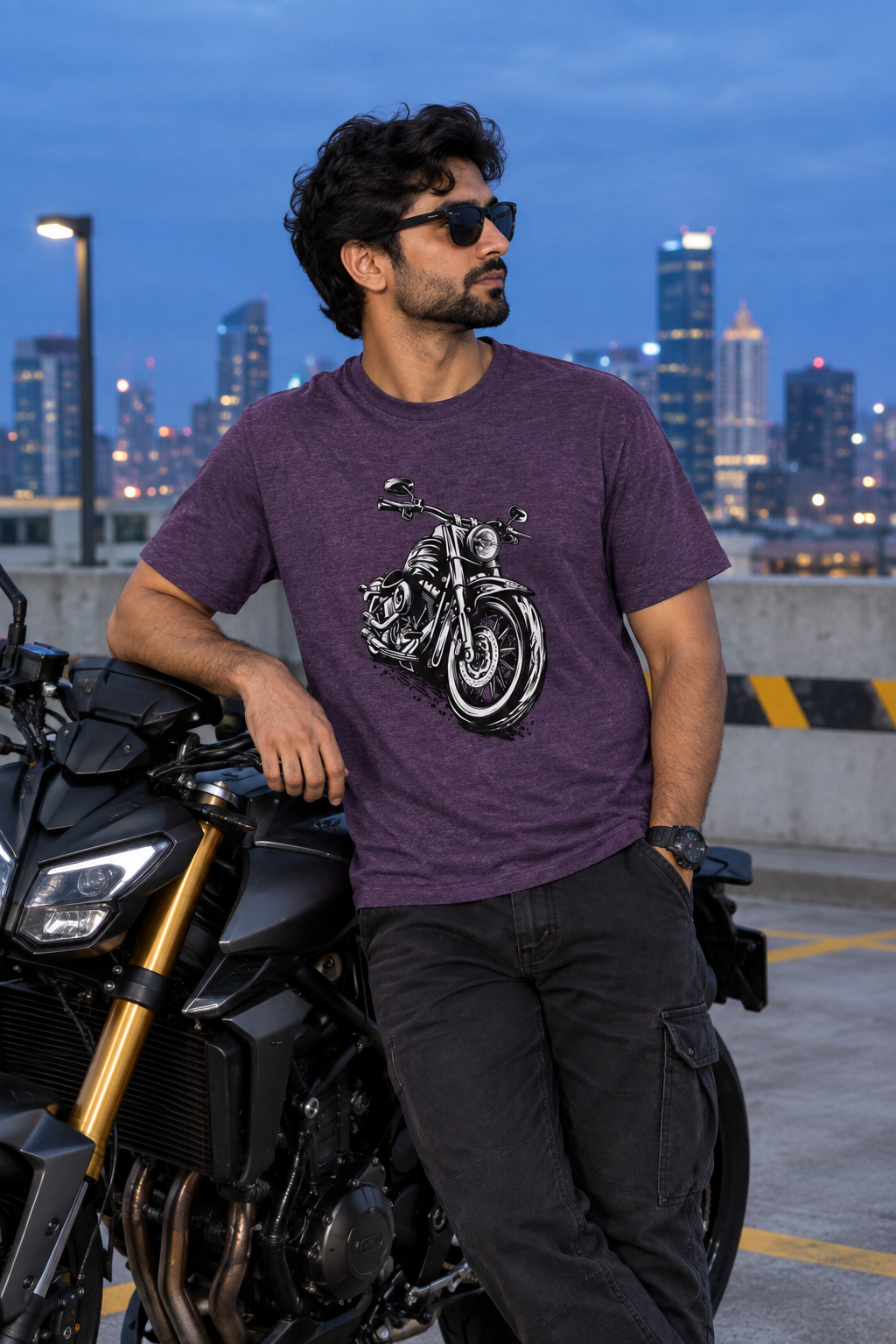 Purple Melange biker model