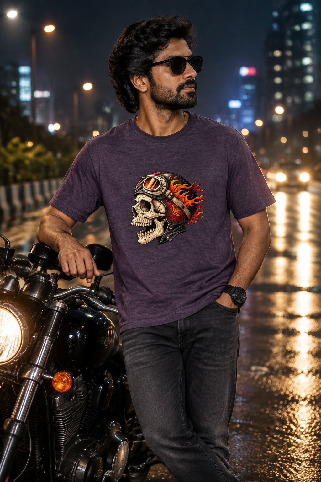 Purple Melange biker model