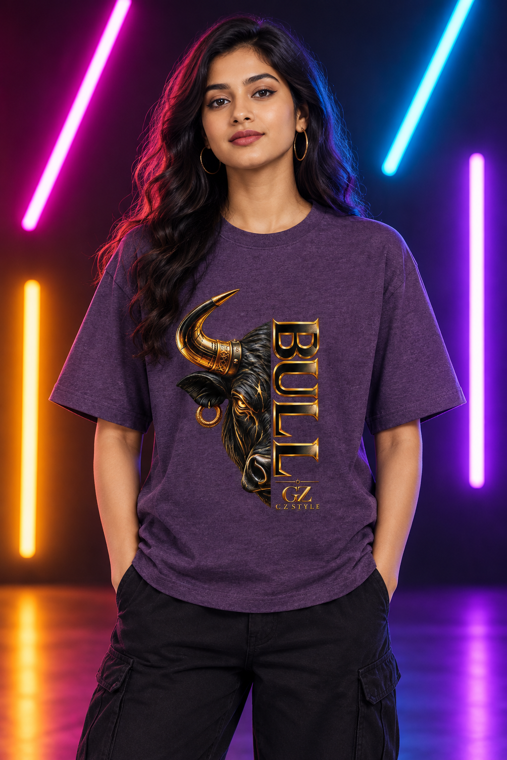 Purple Melange female model