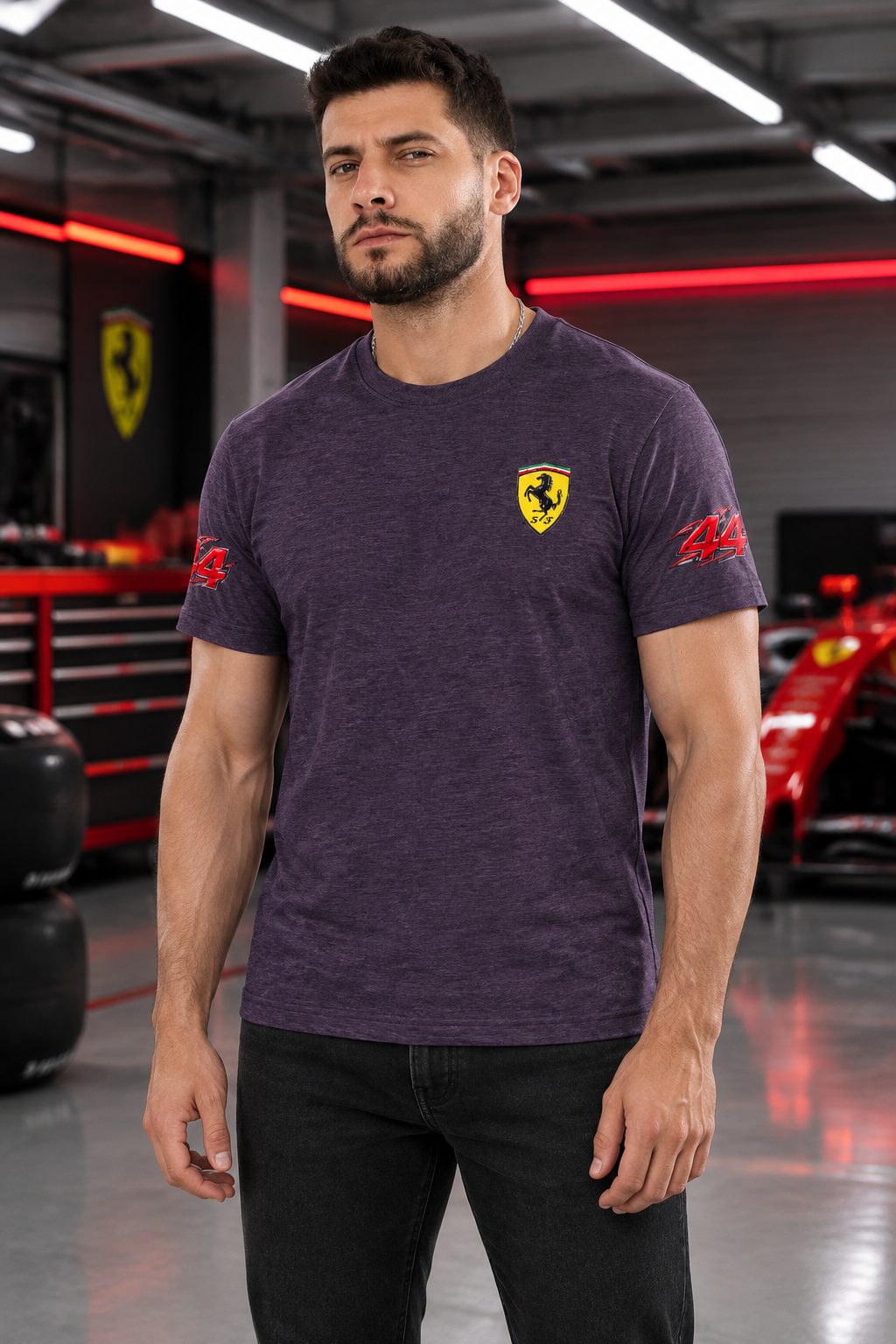 Purple Melange male model front