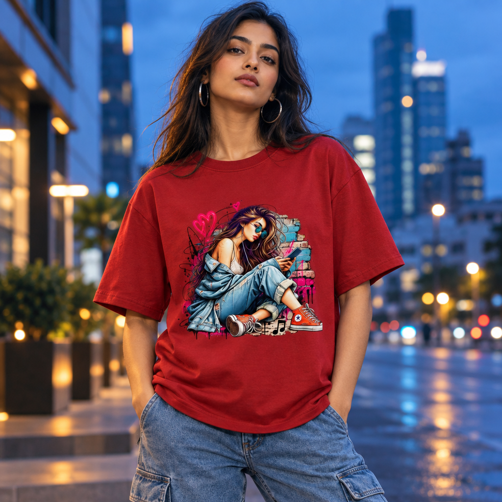 Red adult Indian female model