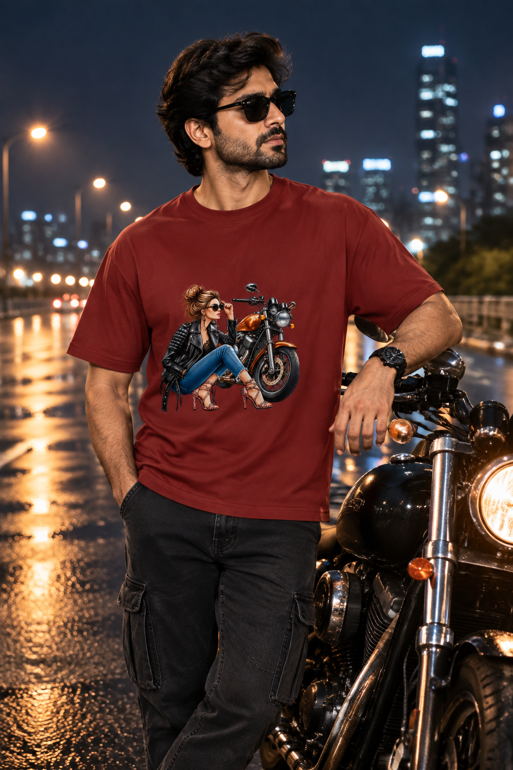 Red biker model