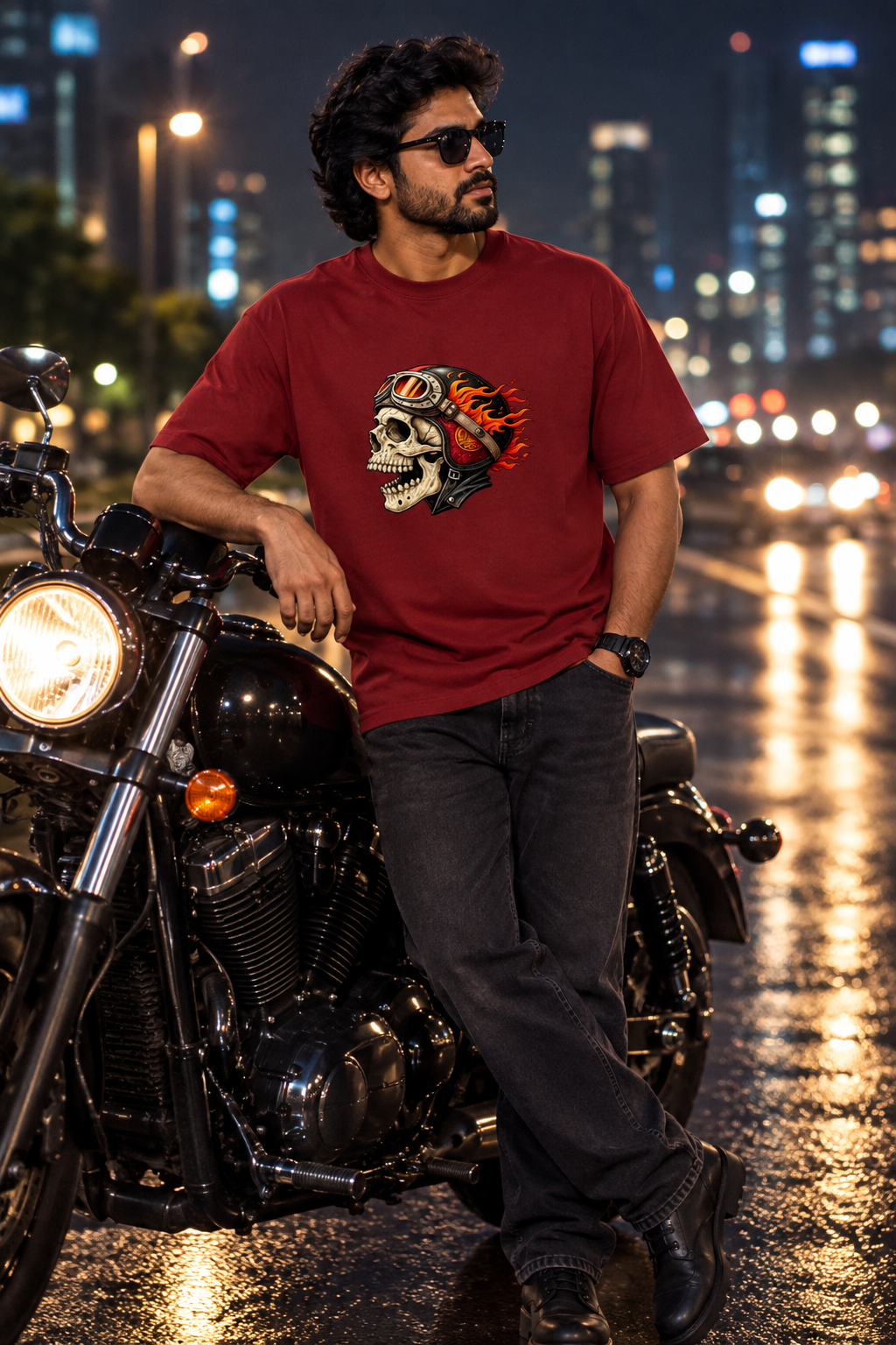 Red biker model