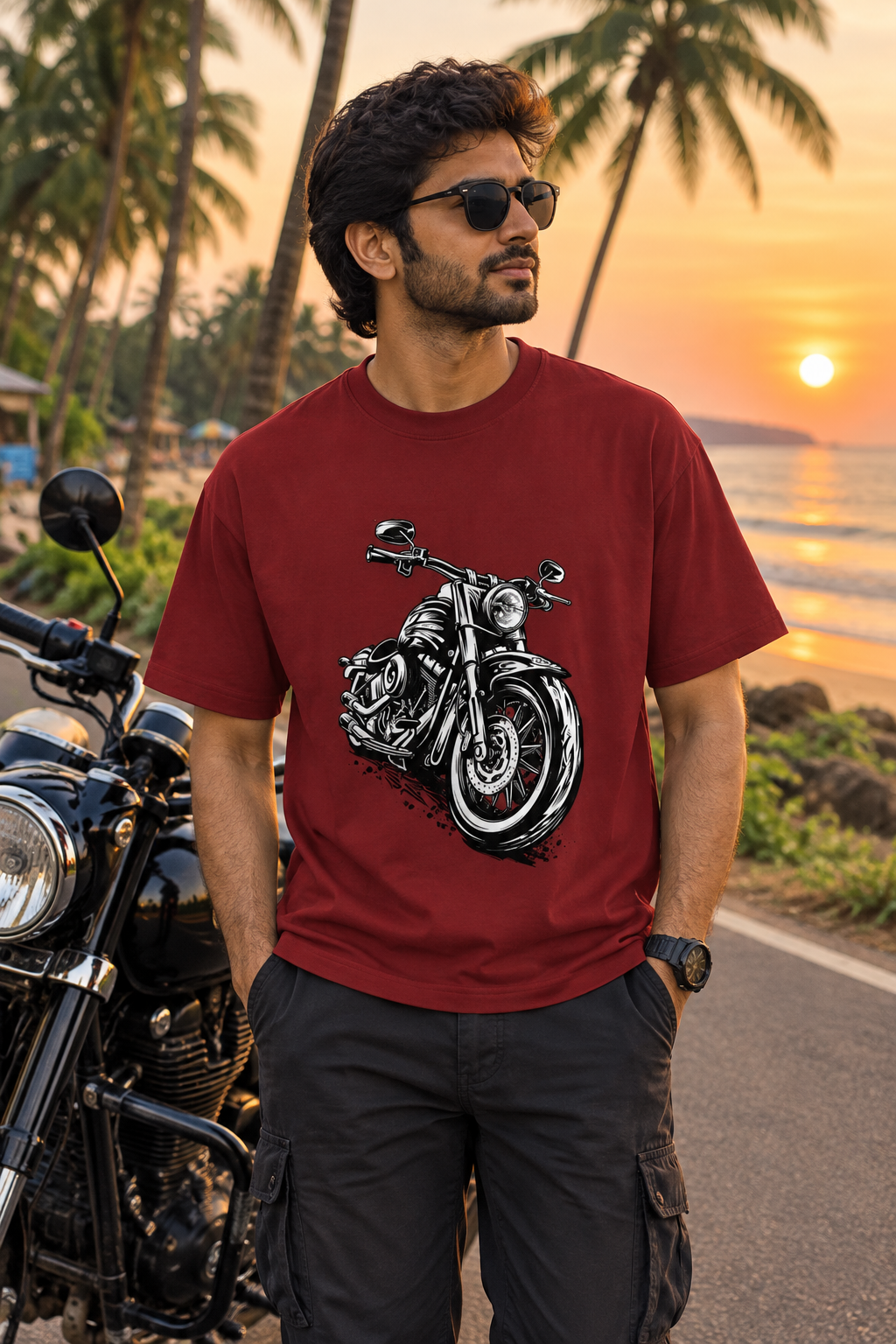 Red biker model