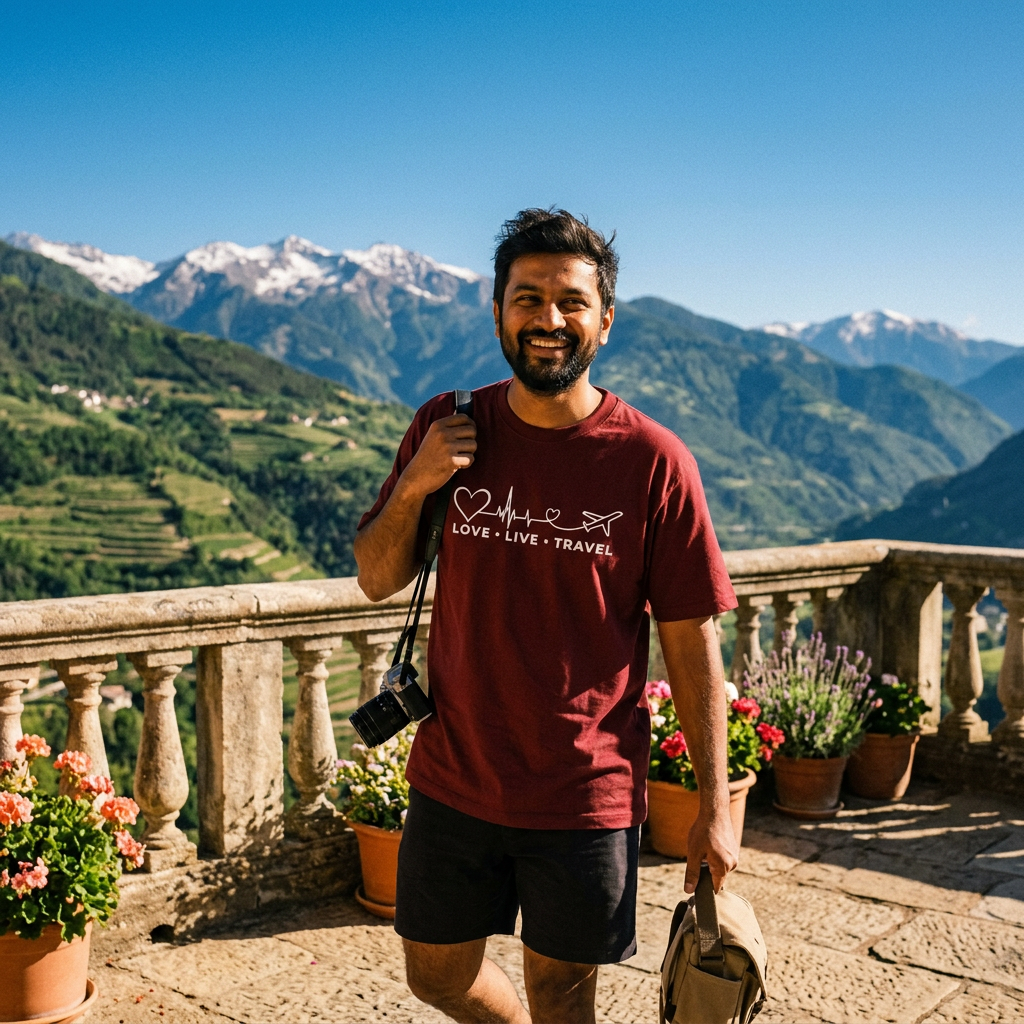 Red male travel preview