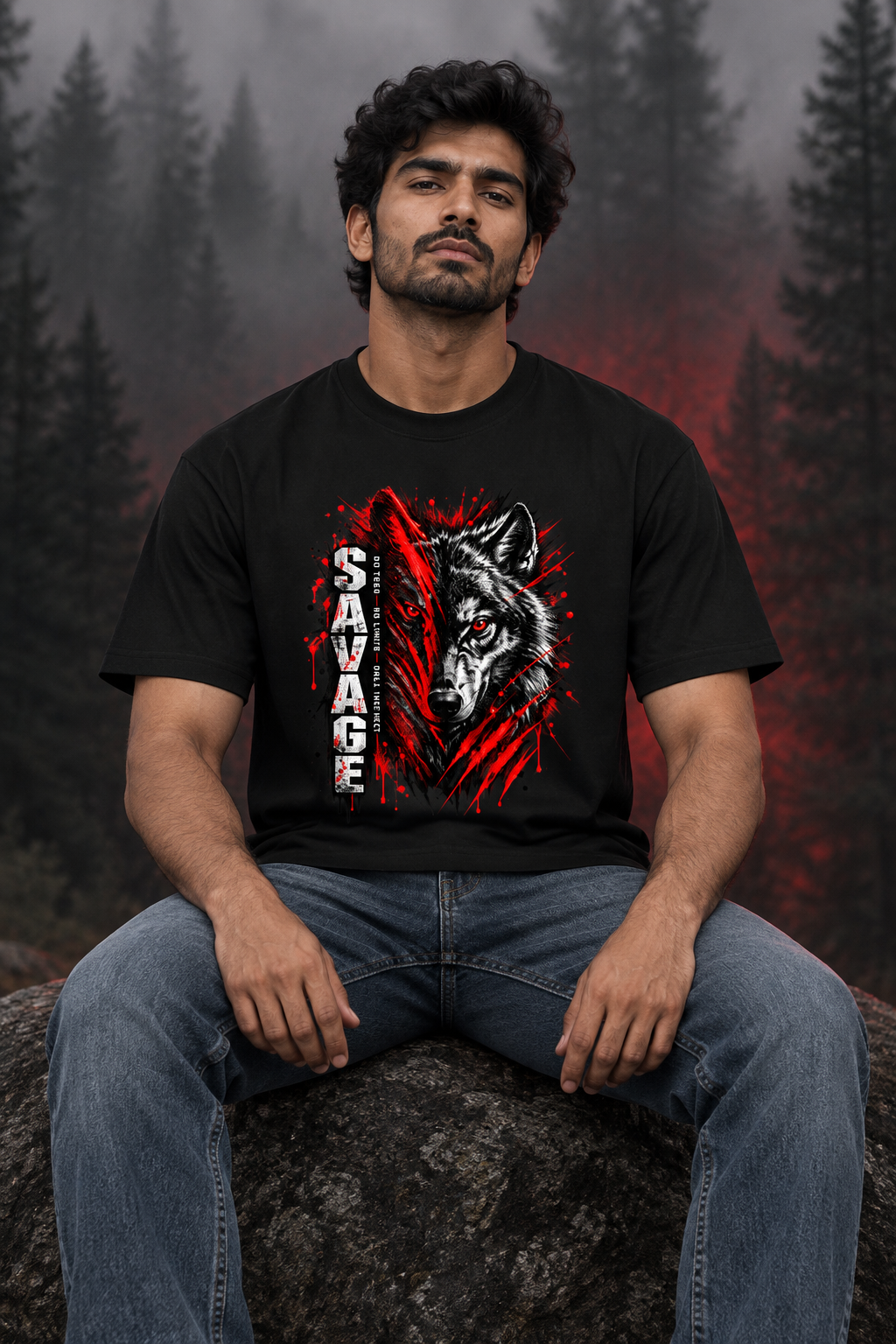 Savage Wolf Black male model